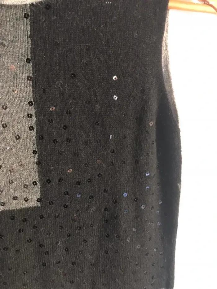 Robe pull grise et noire à sequins Clockhouse taille S - photo numéro 6