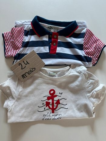 2 tee-shirts manches courtes 24 mois Lee Cooper et Kiabi