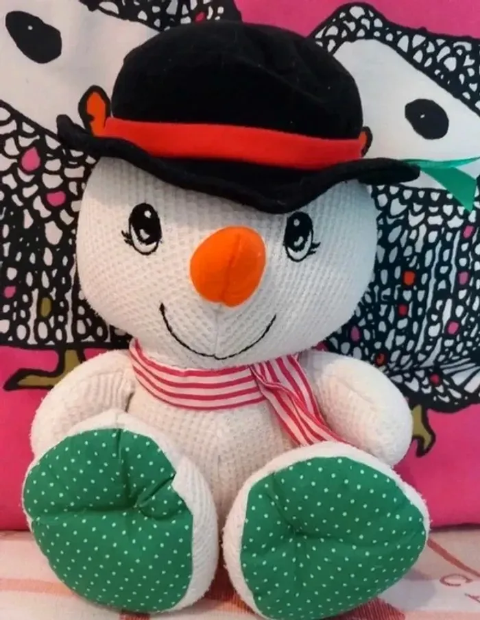 Peluche fisher price cozies 1998  bonhomme de neige très très rare.