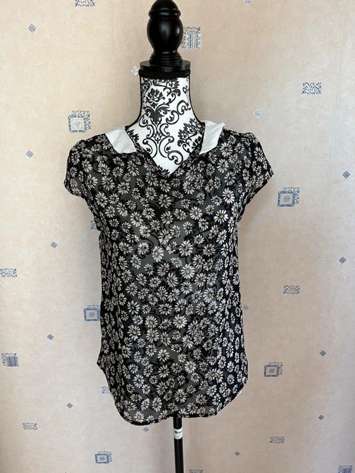 Chemise col Claudine transparent