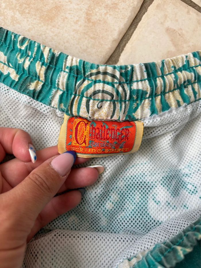 Short vintage Challenger motif des années 70 - en très bon état - taille 40/L - photo numéro 3