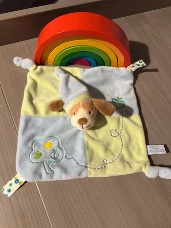 Doudou Chien GIPSY Doudou carré plat bleu