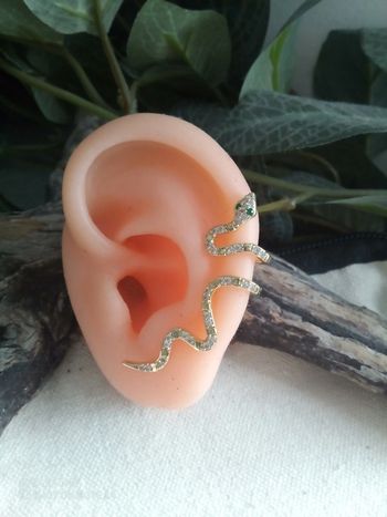 Clip oreille serpent doré