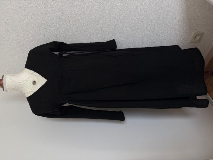 🖤 Robe portefeuille noire en laine – Hazel Brown – Made in USA – Taille 2 (équiv. 36/S) 🖤