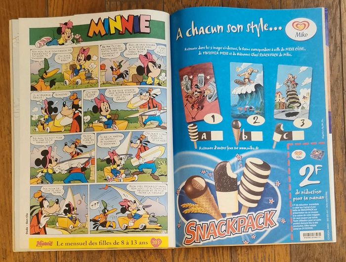 Ancien journal de mickey N°2505 avec cadeau carte bison futé 2000 vintage - photo numéro 11