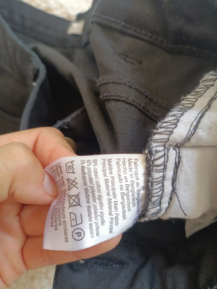 Pantalon noir slim à détails biker – GÉMO – taille 42 grunge gothique vintage - photo numéro 4