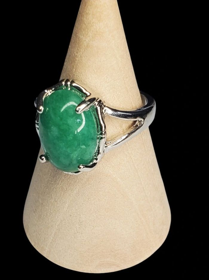 Bague Chrysoprase acier inoxydable - photo numéro 3