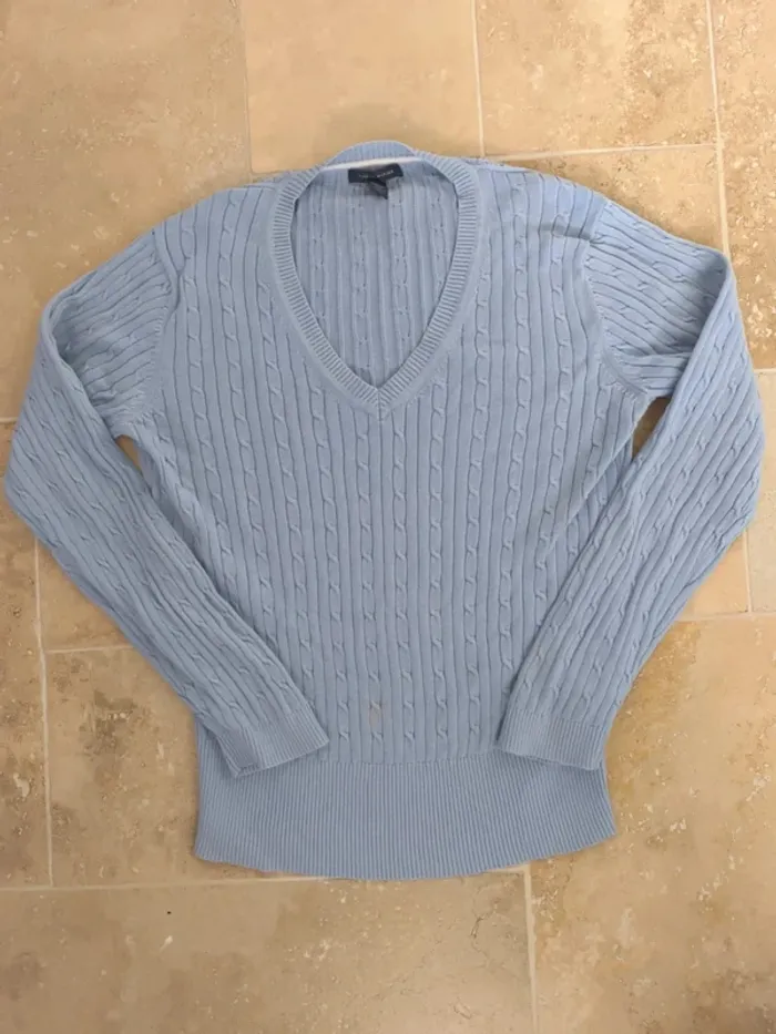 Pull col V Tommy Hilfiger taille L femme violet clair - taché
