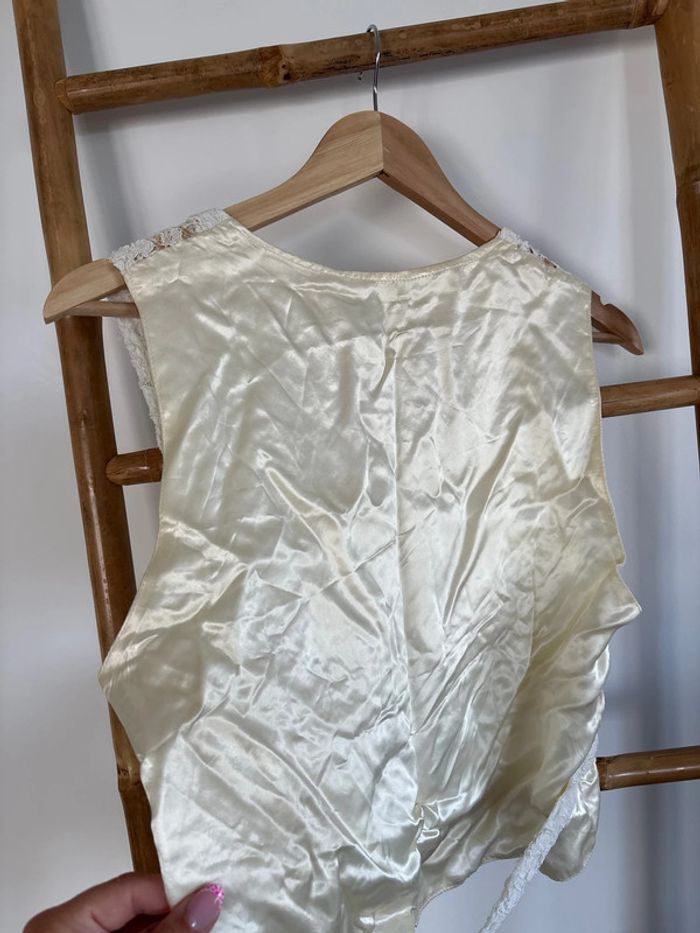 Caraco vintage dentelle et satin Taille S/M - photo numéro 5