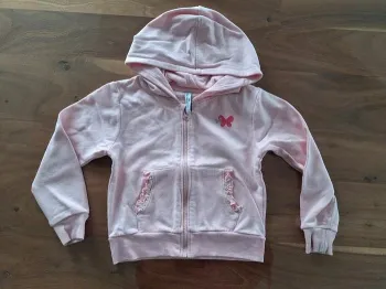 Sweat capuche zippé rose poudré Fashion Private Company 5 ans