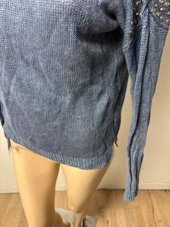 Pull Gérard Darel Femme - Col V - Maille Bleue - Taille M - photo numéro 4