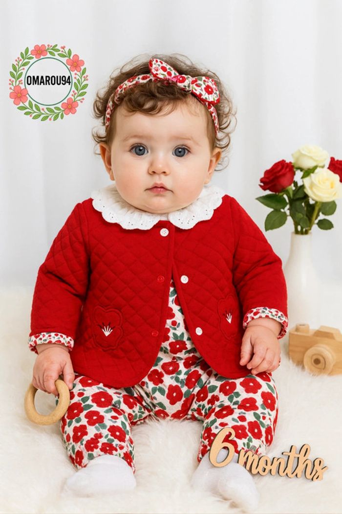 Ensemble complet 4 pièces sergent major fille 6 mois 🎀