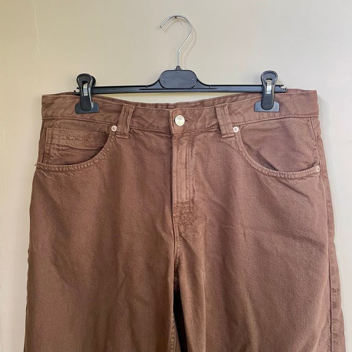 Pantalon large marron en velours côtelé 100% coton taille 42 Stradivarius V074 - photo numéro 2