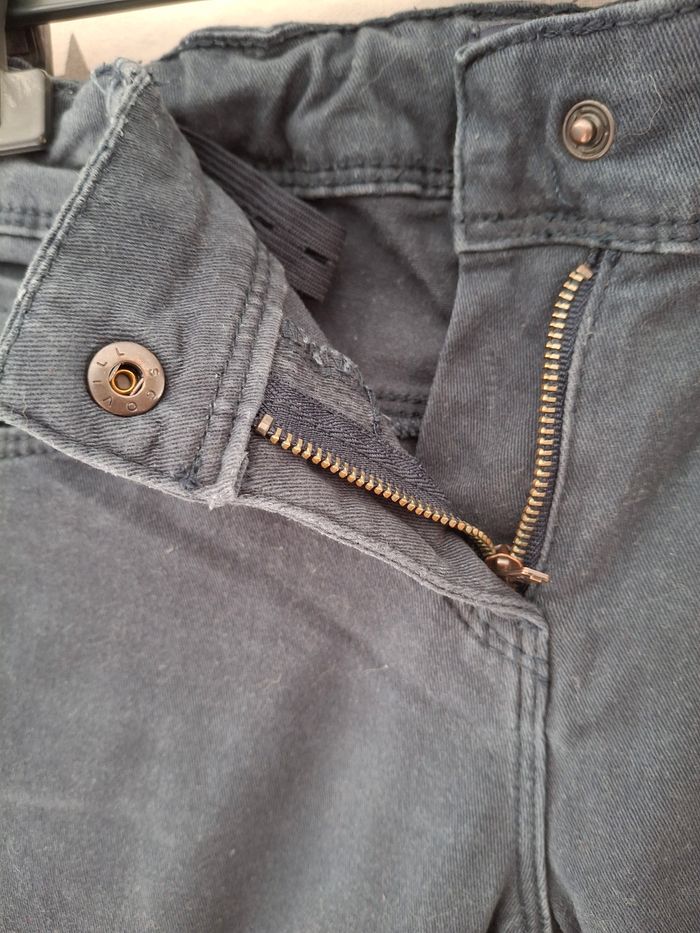 Jeans bleu marine Slim fit réglable bouton pression 12 ans Kiabi - photo numéro 4