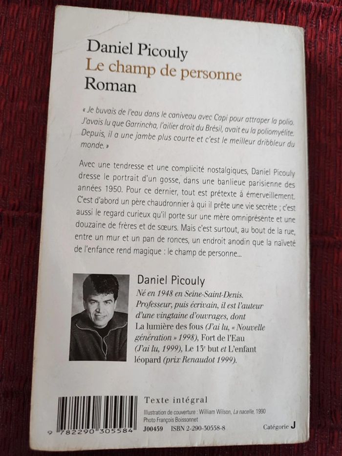 Livre "Le champ de personne " Daniel Picouly - photo numéro 2