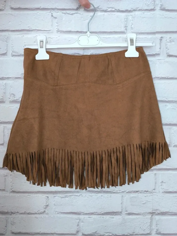 D4641 jupe marron effet velours femme taille S - photo numéro 2