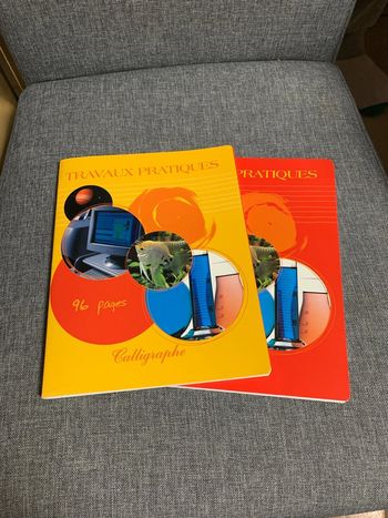 Lot de 2  petits cahiers Clairefontaine Travaux Pratiques 96 pages Seyes/Uni  17x22cm