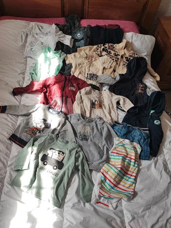 Lot d'une quinzaine de vêtements 12mois