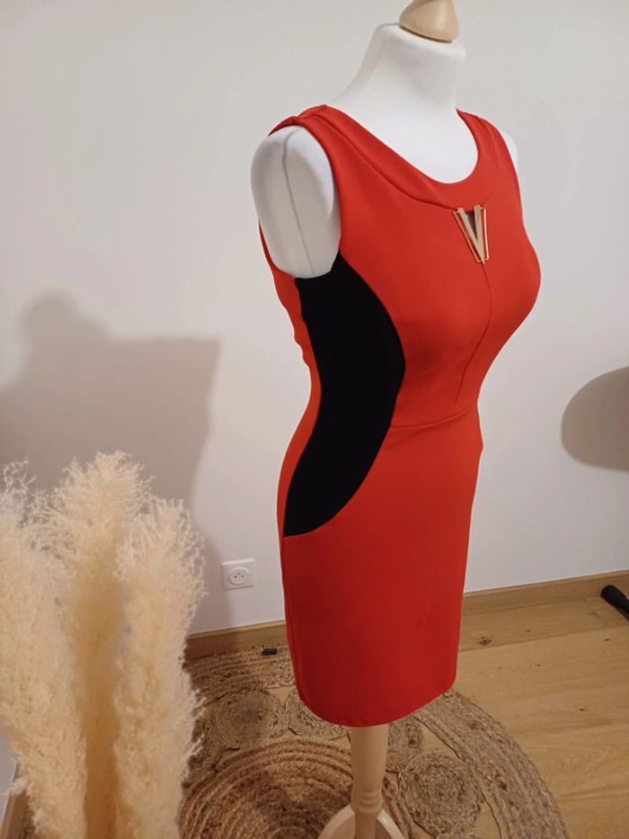 Robe chic noire et rouge taille petit S 36 - photo numéro 4