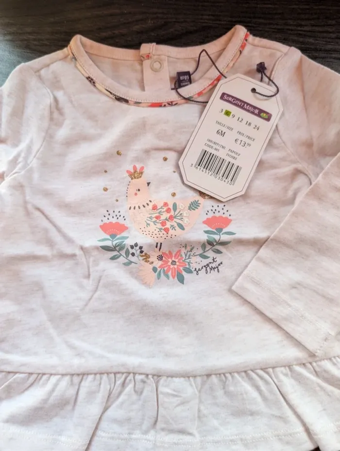 T-shirt manches longues sergent major 6 mois - photo numéro 5