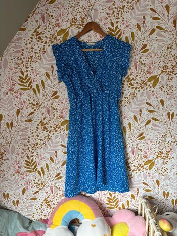 Robe bleu fleurie bohème