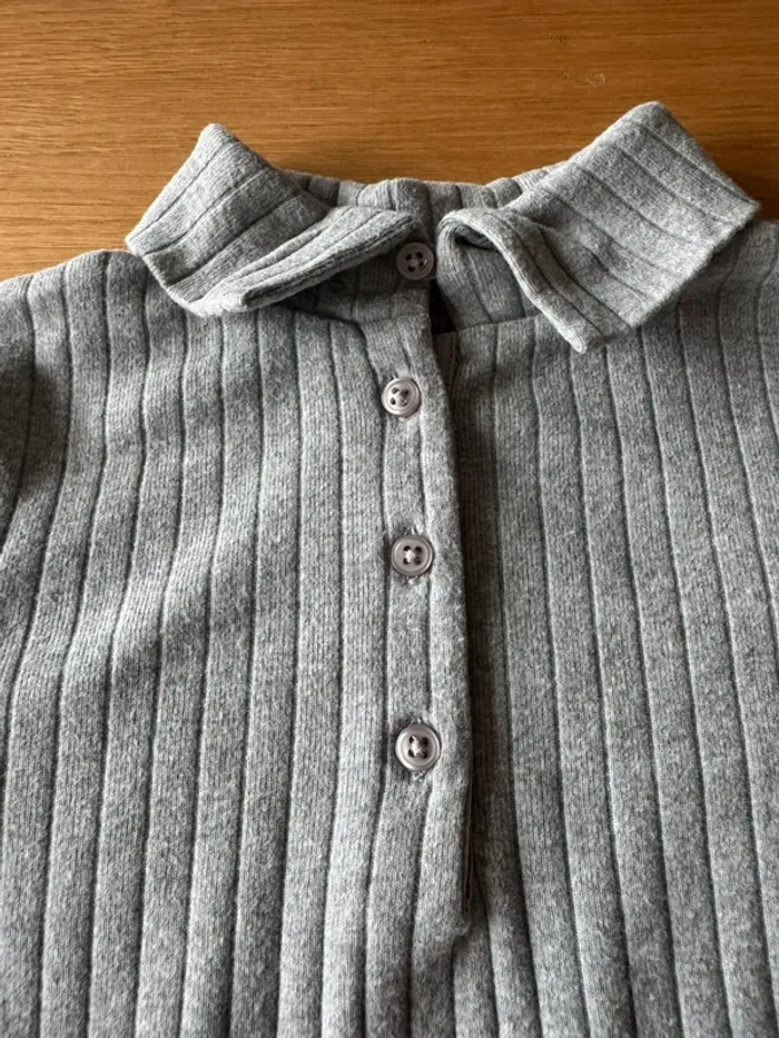 Robe bi matière grise avec tulle pailleté en bas - Taille 3 Ans - photo numéro 10
