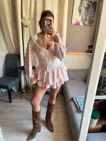 Robe combi-short corset western country bohème champêtre