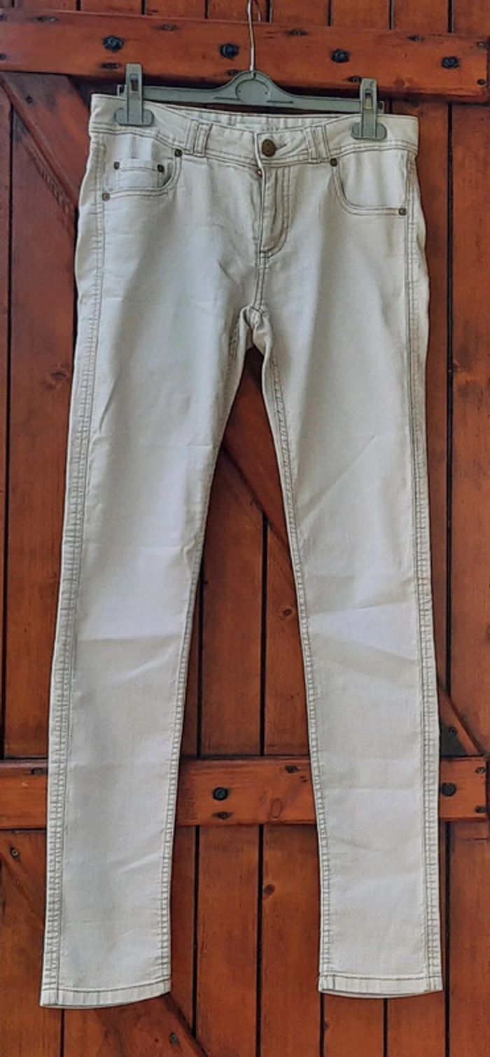 Jean beige Promod, taille 40 - photo numéro 2