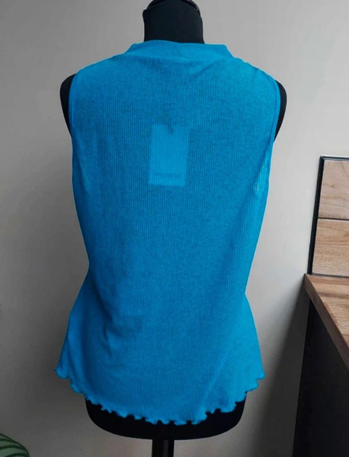 Haut transparent bleu sans manches neuf Pull & Bear - photo numéro 3