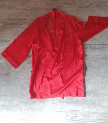 🌸 Kimono de nuit satiné rouge 🌸 peignoir de nuit sexy 🌸 Etam taille 40/L 🌸