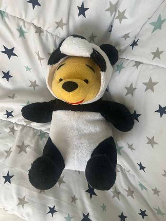 Peluche doudou Winnie costume panda 25 cm Disney - photo numéro 10