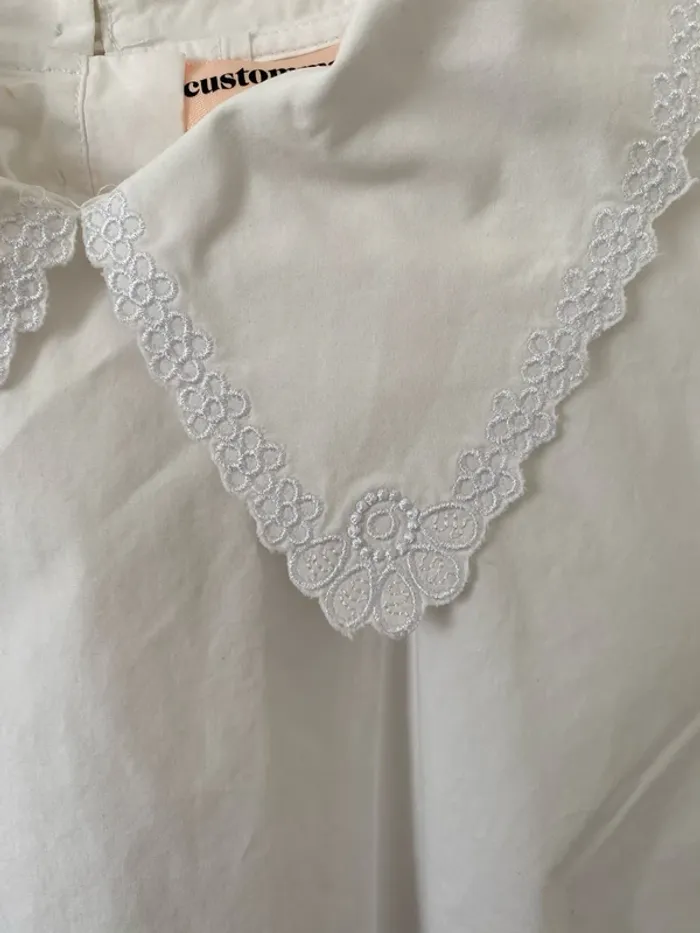Blouse blanche col Claudine Custommade - photo numéro 3