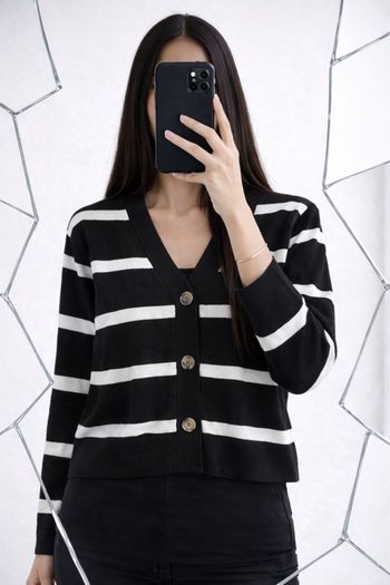 Cardigan Noir Et Blanc Esmara