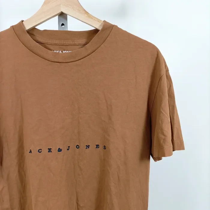 T-shirt marron logo Jack and Jones Relaxed Fit – Taille M A1035 - photo numéro 3