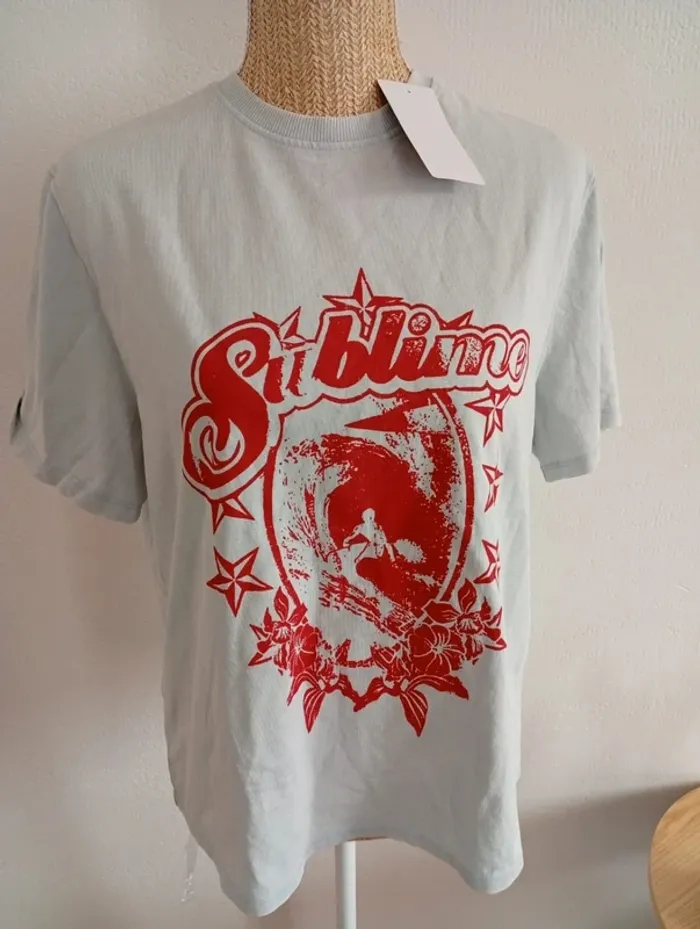 Haut décontractée sublime artistique turquoise été xl - photo numéro 2