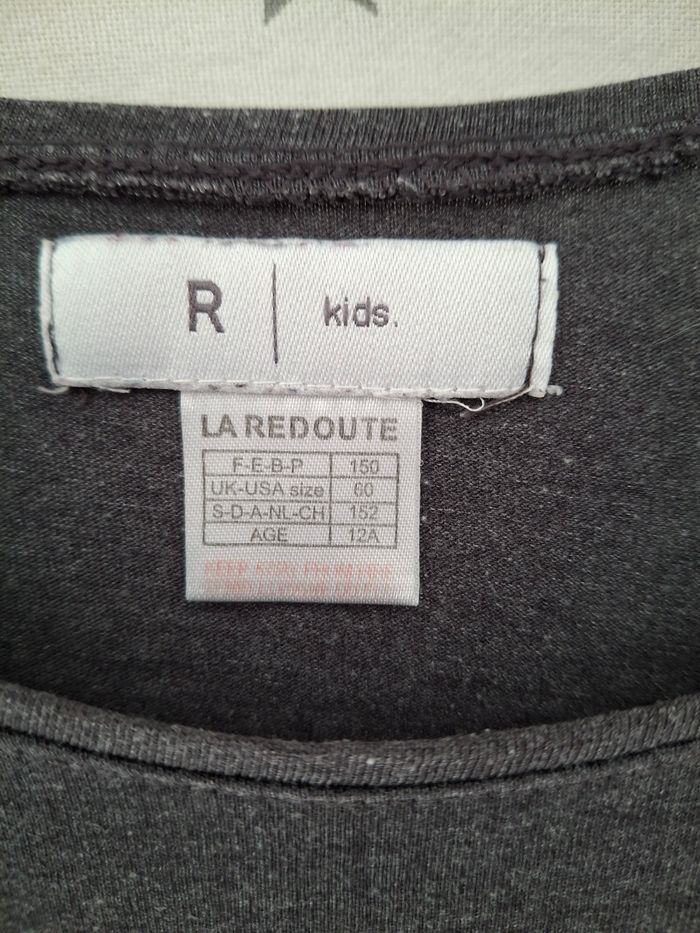 Tee-shirt noir avec des cœurs brillants 12 ans La Redoute - photo numéro 4