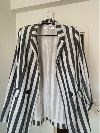 Veste cintrée rayée 100% coton