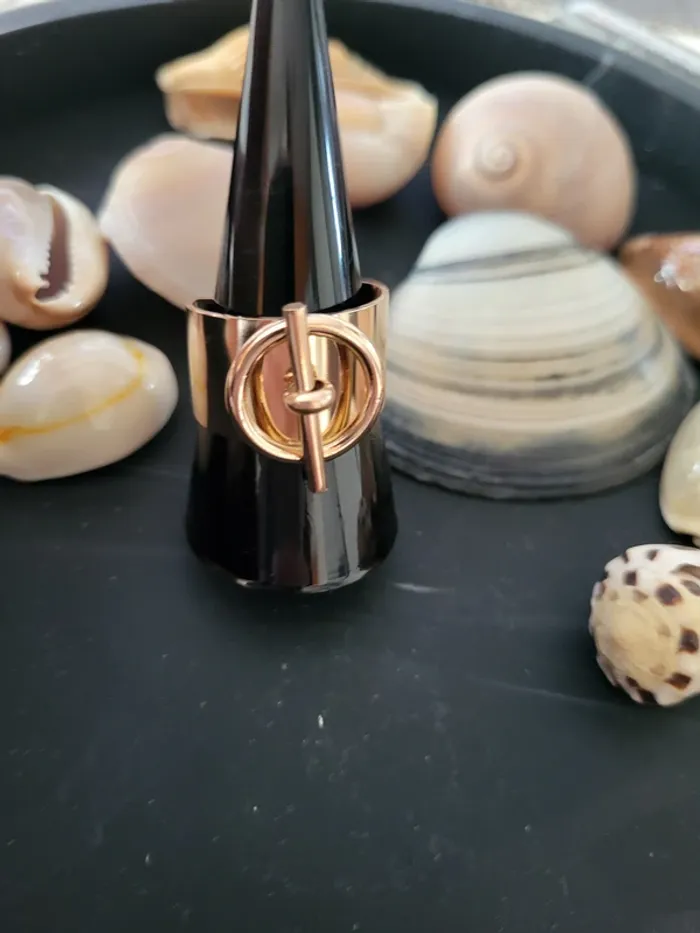 Bague ajustable acier inoxydable Hip-hop Dorée rose - photo numéro 6