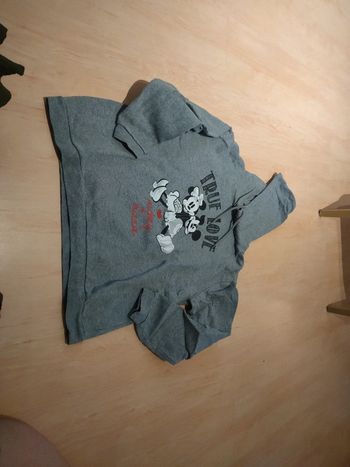 Sweat gris Mickey Minnie 14/16 ans