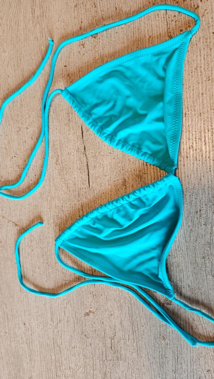 Bikini femme turquoise Tex, 42, peu mis - photo numéro 4