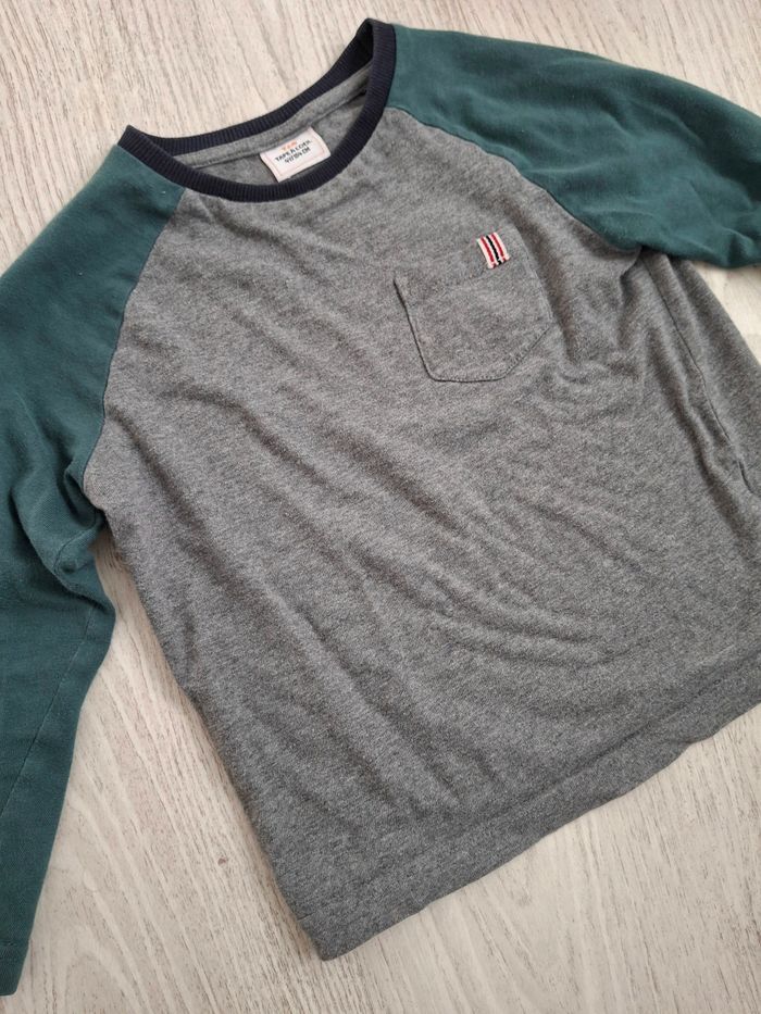 Haut/tee-shirt garçon gris/vert Tape à l’œil/TAO - 4 ans - photo numéro 2