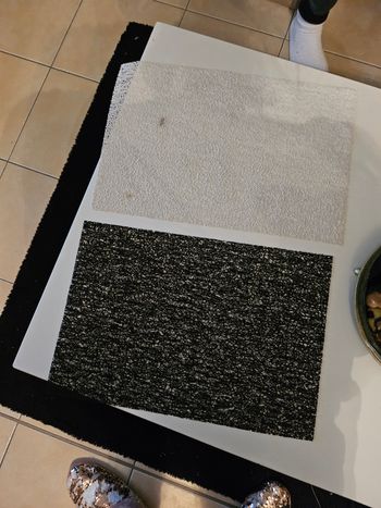 Lot 4 set de table  pir et blanc