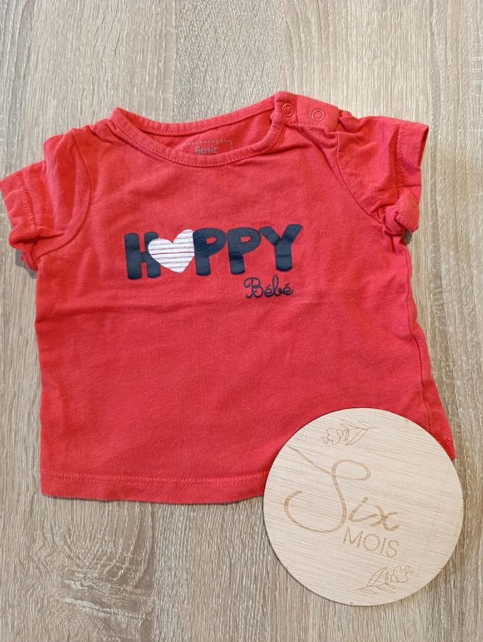 T-shirt manche courte 6 mois fille
