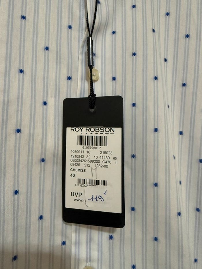 Roy Robson - Chemise à motifs, Blanche, taille M - photo numéro 2