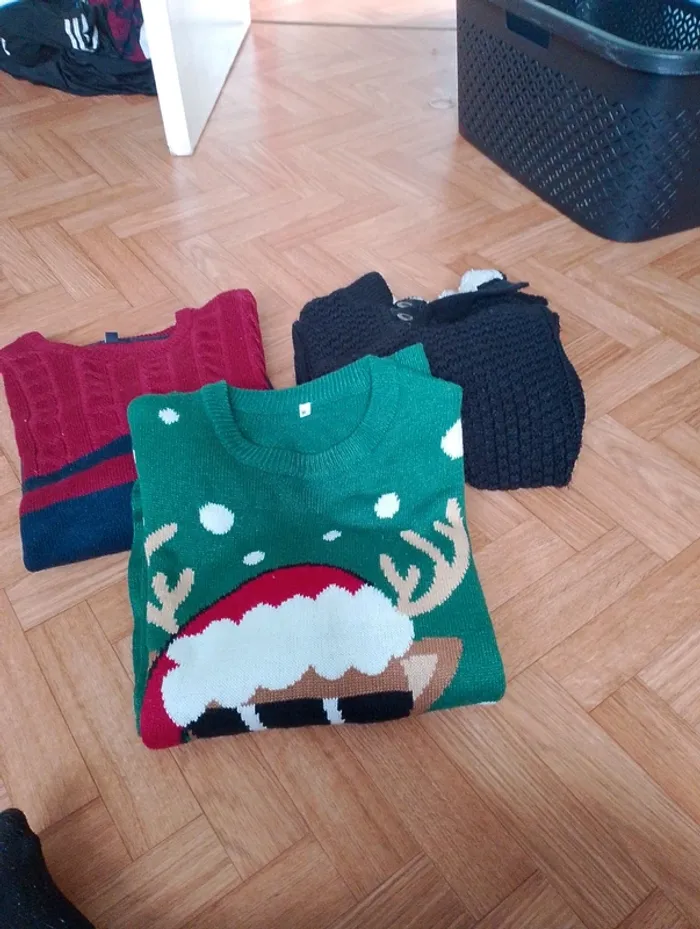 Lot de 3 pulls en maille - Taille XL - photo numéro 3