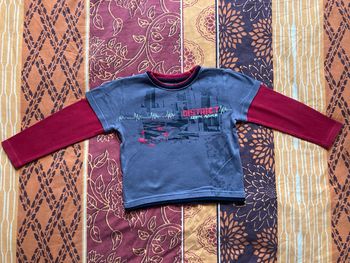 Teeshirt ML gris et rouge 6 ans