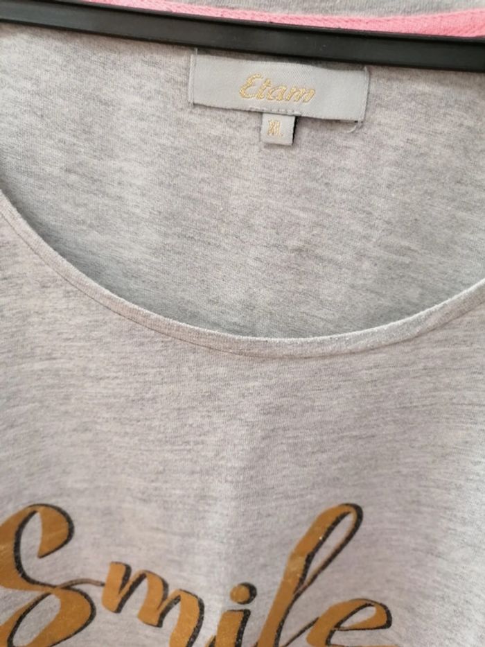 Tee-shirt smile c'est les vacances, Etam XL (mesures données. - photo numéro 2