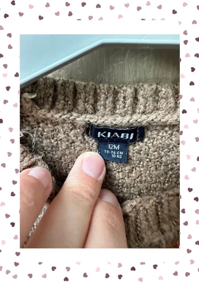 Pull Ours Kiabi 12 mois marron - photo numéro 5