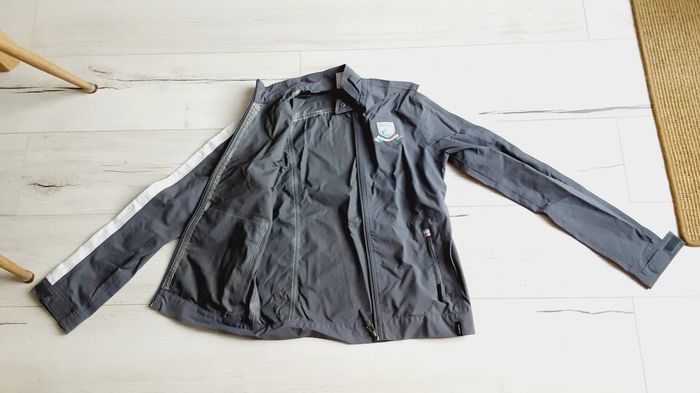 Vêtement fille veste blouson Oxylane coupe vent gris 14 ans Neuf - photo numéro 2