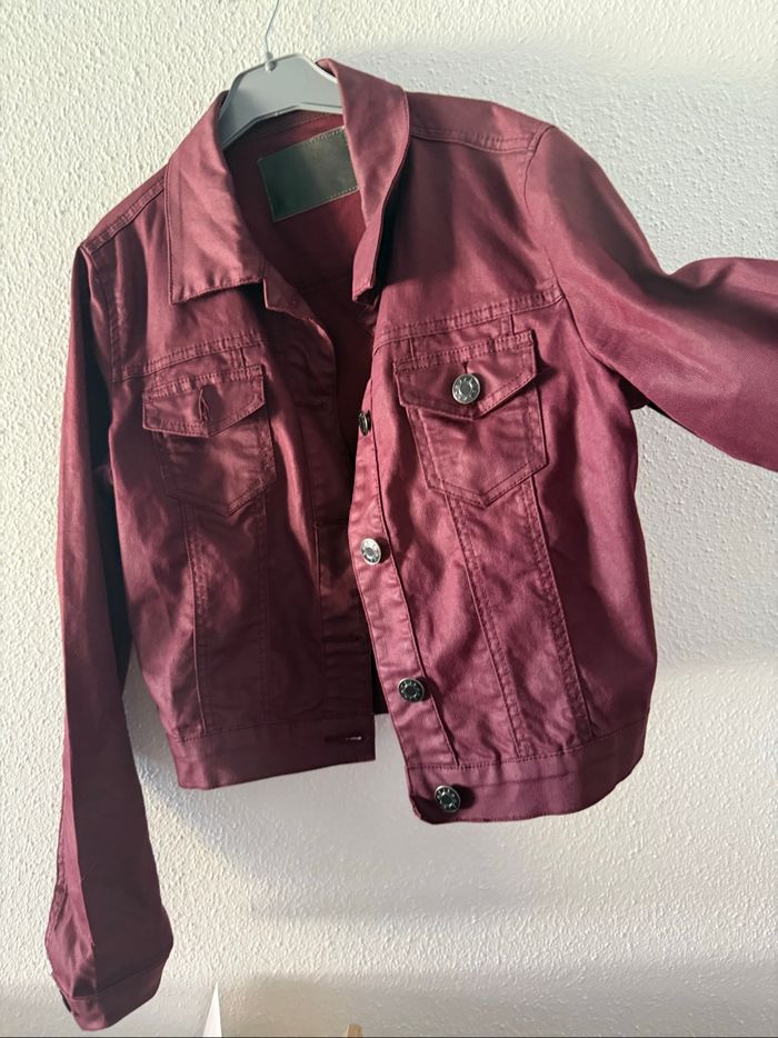 Veste jeans prune - photo numéro 2